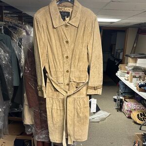 Terry Lewis Classic Luxuries Tan Suede Trench Coat